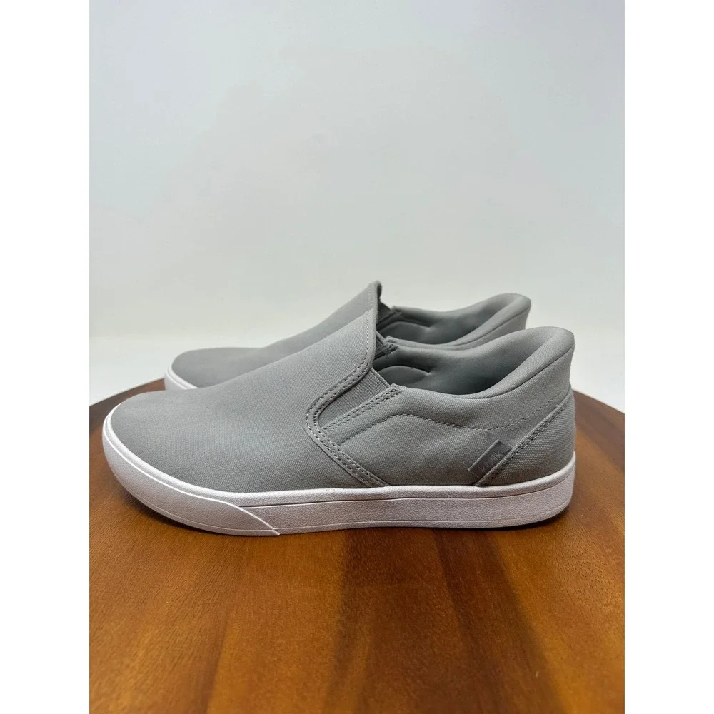 Kizik Venice Slip On Sneakers Grey Canvas Hands Free Shoes Mens 8W Womens 9.5W